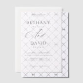 黒モダンエレガント・書道結婚の ベラム紙招待状 (オフセット (招待状))