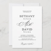 黒モダンエレガント・書道結婚の 招待状 (正面)