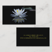 黒モダンエレガント、白ロータス 名刺 (正面/裏面)