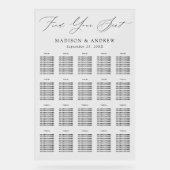 黒モダンエレガントScript 20テーブル座席表 アクリルサイン (正面)