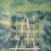 黒モダンエレガントScript 20テーブル座席表 アクリルサイン (ニュートラル)