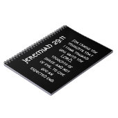 黒モダンエレミヤ29:11聖書の聖句 ノートブック (左側)