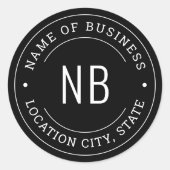 黒モダンカスタム社の会社名 ラウンドシール (正面)