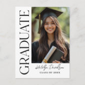 黒モダンカスタム院写真卒業 案内ポストカード (正面)