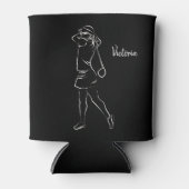 黒モダンカッコいいお名前を付けカスタマイズる 缶クーラー (正面)