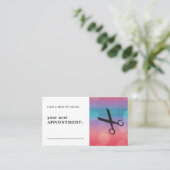 黒モダンカラフルシザーヘアアポイントメント 予約カード (スタンド正面)