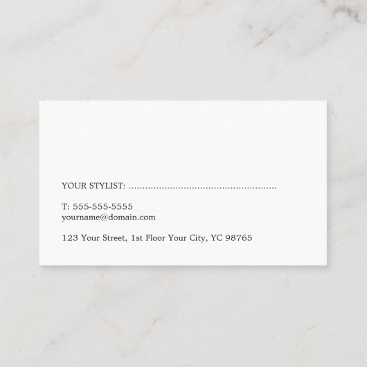 黒モダンカラフルシザーヘアアポイントメント 予約カード (裏面)