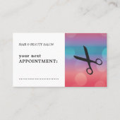 黒モダンカラフルシザーヘアアポイントメント 予約カード (正面)