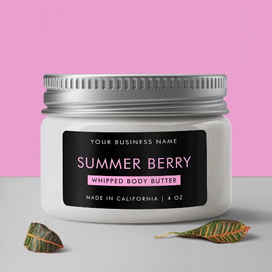 黒モダンガーリーとピンクのホイップ化粧瓶 ラベル