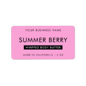 黒モダンガーリーとピンクのホイップ化粧瓶 ラベル (正面)