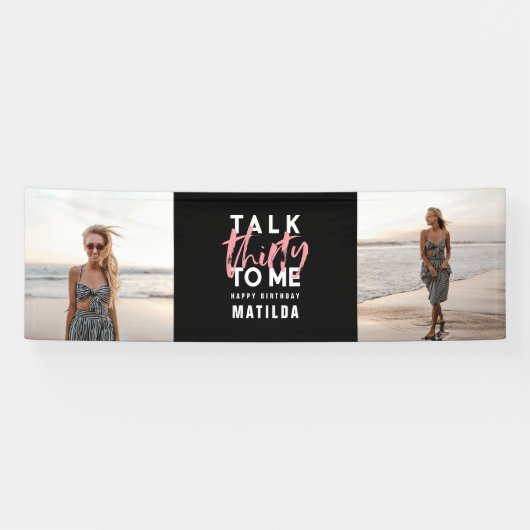 黒モダンガーリー色数々の写真30歳 横断幕 (横)