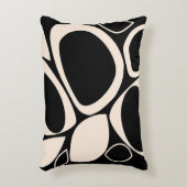 黒モダンクスタイリッシュクリーム抽象芸術パターン アクセントクッション (正面(垂直))
