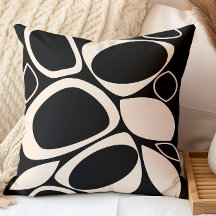 黒モダンクスタイリッシュクリーム抽象芸術パターン