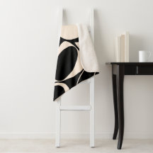 黒モダンクスタイリッシュクリーム抽象芸術パターン