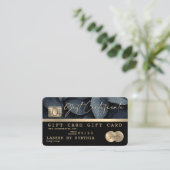 黒モダンクレジットカードギフトカード証明書 名刺 (スタンド正面)