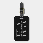 黒モダンクールモノグラム ラゲッジタグ (正面縦)