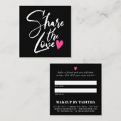 黒モダンクール共有ラブスクリプトタイポグラフィ 紹介カード (正面/裏面)