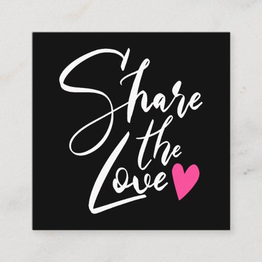 黒モダンクール共有ラブスクリプトタイポグラフィ 紹介カード (正面)