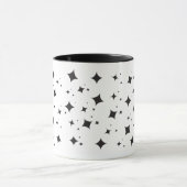 黒モダンクール星の水彩 マグカップ (中央)