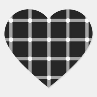 黒モダンクール白の光学錯覚 ハートシール