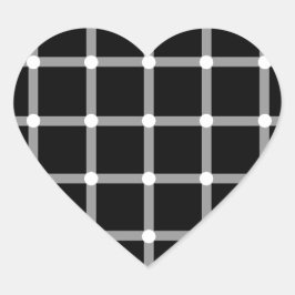 黒モダンクール白の光学錯覚 ハートシール