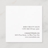 黒モダングエレガントレー美容師 スクエア名刺 (裏面)