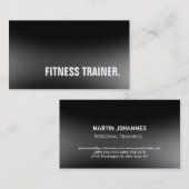黒モダングユニークレーフィットネストレーナー 名刺 (正面/裏面)