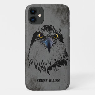 黒モダングランジ灰色のオスプレイの鳥の王  iPhone 11 ケース
