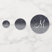 黒モダングリッターの輝きパーソナライズされた名 コンフェッティ (正面)