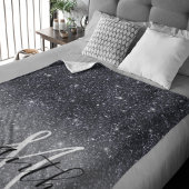 黒モダングリッターの輝きパーソナライズされた名 シェルパブランケット