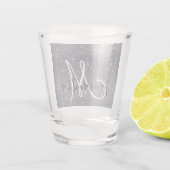 黒モダングリッターの輝きパーソナライズされた名 ショットグラス (裏面)