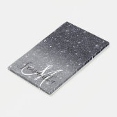 黒モダングリッターの輝きパーソナライズされた名 ポストイット (アングル)