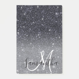 黒モダングリッターの輝きパーソナライズされた名 ポストイット