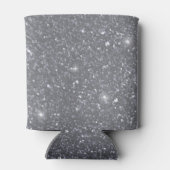 黒モダングリッターの輝きパーソナライズされた名 缶クーラー (裏面)