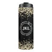 黒モダングリッターモノグラム聴診器ナース タンブラー (正面)