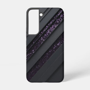 黒モダングリッター幾何学模様 SAMSUNG GALAXY S22ケース