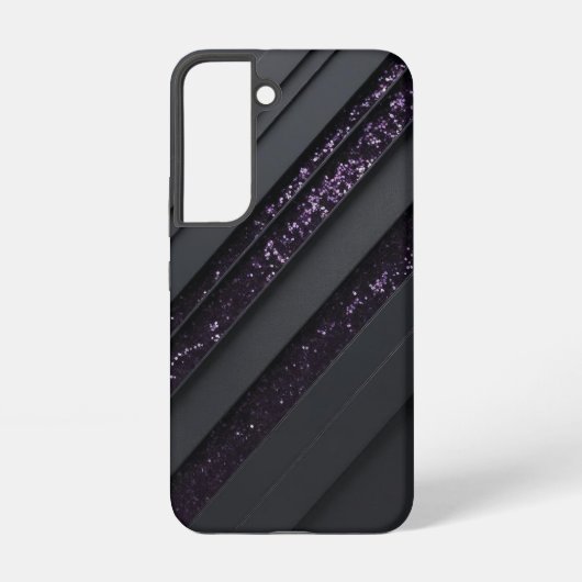黒モダングリッター幾何学模様 SAMSUNG GALAXYケース (裏面)