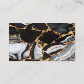 黒モダングリッター金ゴールド大理石 コーリングカード (裏面)