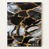 黒モダングリッター金ゴールド大理石 プランナー手帳 (裏面)