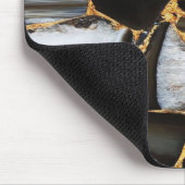 黒モダングリッター金ゴールド大理石 マウスパッド (コーナー)