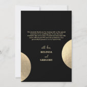 黒モダンコンテンポラリーと金ゴールドの抽象芸術結婚 サンキューカード (裏面)