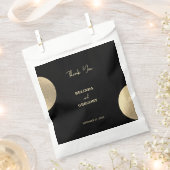 黒モダンコンテンポラリーと金ゴールドの抽象芸術結婚 フェイバーバッグ (クリップ留めされた状態)