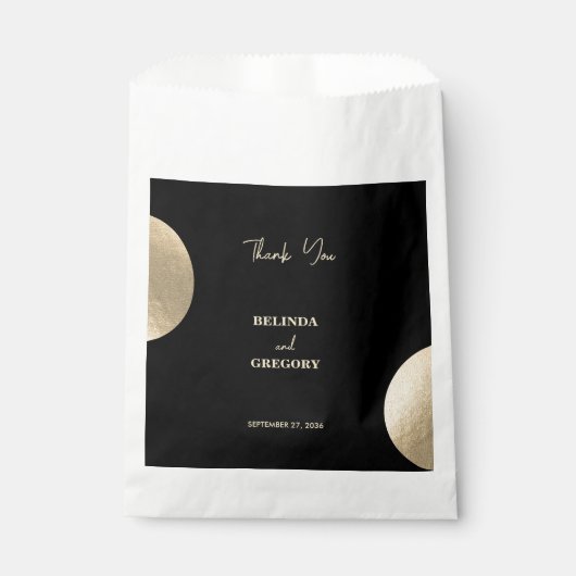 黒モダンコンテンポラリーと金ゴールドの抽象芸術結婚 フェイバーバッグ (正面)