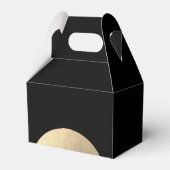 黒モダンコンテンポラリーと金ゴールドの抽象芸術結婚 フェイバーボックス (裏面サイド)