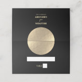 黒モダンコンテンポラリーと金ゴールドの抽象芸術結婚 プレイスカード (外部開封)