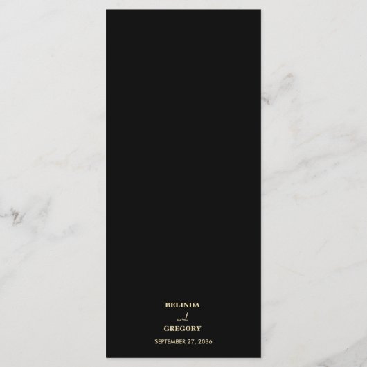 黒モダンコンテンポラリーと金ゴールドの抽象芸術結婚 メニュー (裏面)