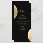 黒モダンコンテンポラリーと金ゴールドの抽象芸術結婚 メニュー (正面/裏面)