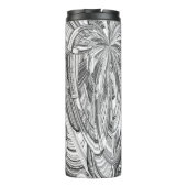 黒モダンコンテンポラリー白アート タンブラー (裏面)