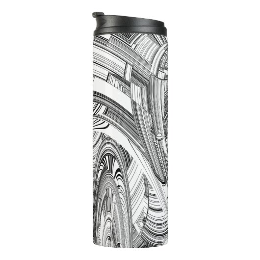 黒モダンコンテンポラリー白アート タンブラー (回転右)