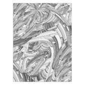 黒モダンコンテンポラリー白アート テーブルクロス (正面)